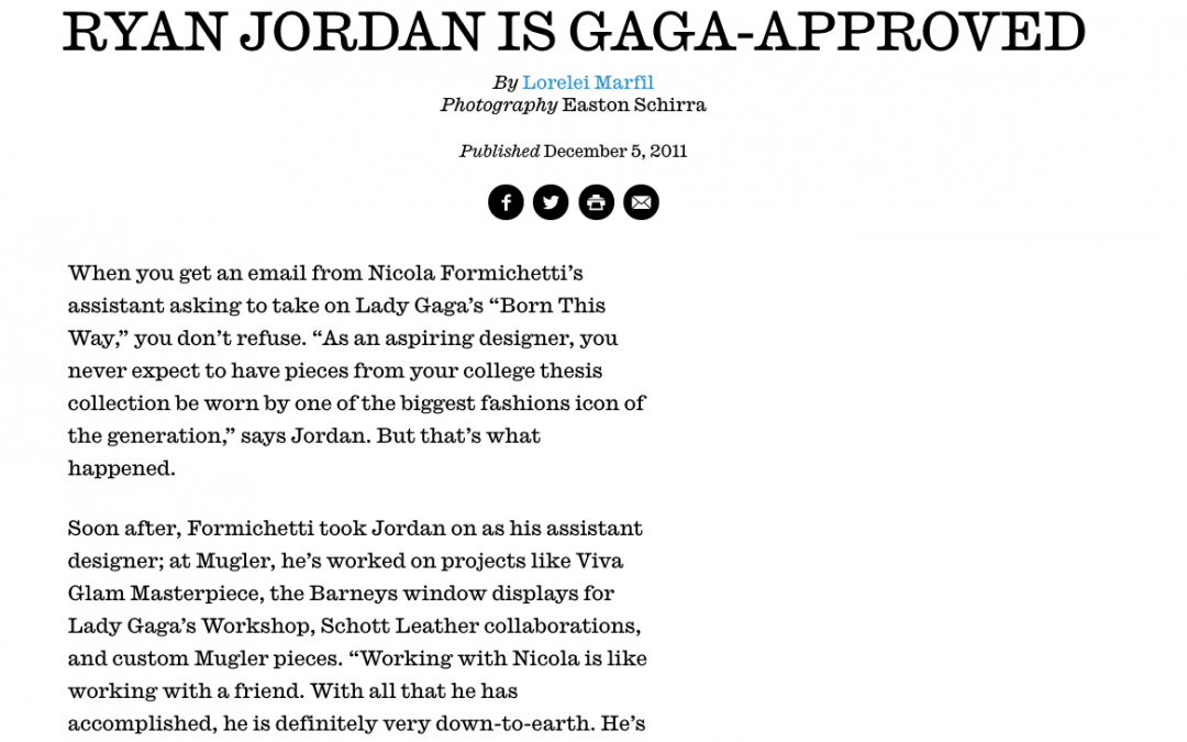 Ryan Jordan is GaGa approved – Interview.