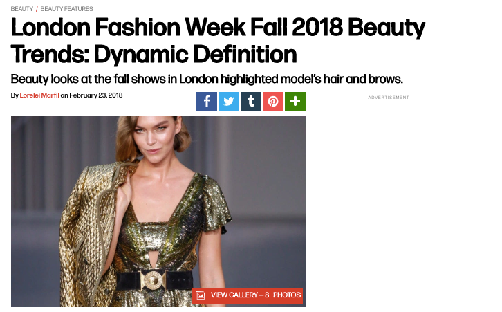 London Fashion Week Fall 2018 Beauty Trends: Dynamic Definition -WWD